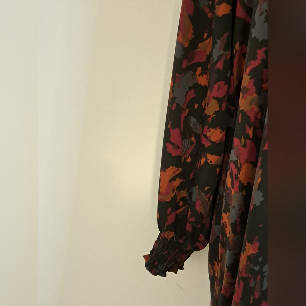 Allison Joy Abstract Print Long Sleeve Lined Dress Missses Large - Picture 5 of 8